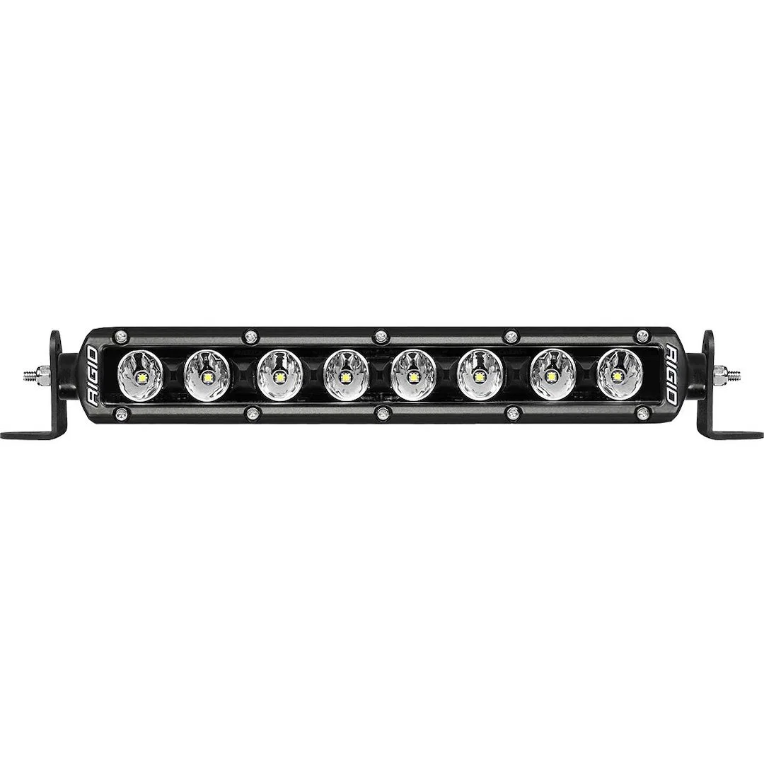 210603 – RIGID IND Light Bar, LED 10 Inch Length 8 Clear Bulb 43 Watt/ 2.9 Amp Draw Broad Spot Beam 4896 Raw Lumens C...